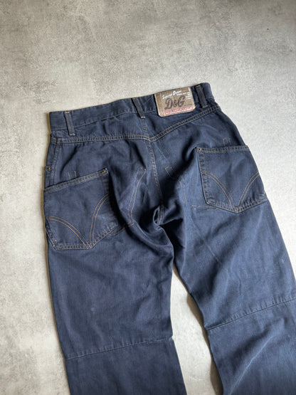 AW2003 Dolce & Gabbana Bootleg Navy Pants (S) - 5