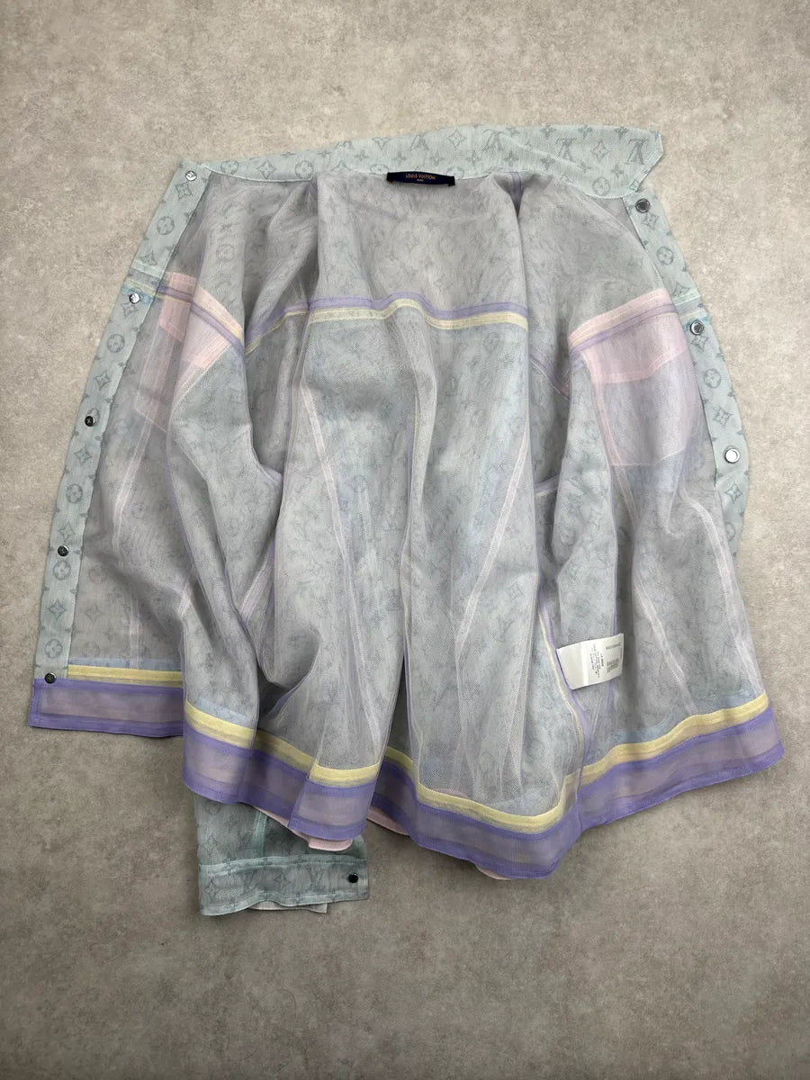 SS2020 Louis Vuitton Light Mint Sheer Mesh Monogram Trucker Jacket by Abloh yVCxEVeS 9
