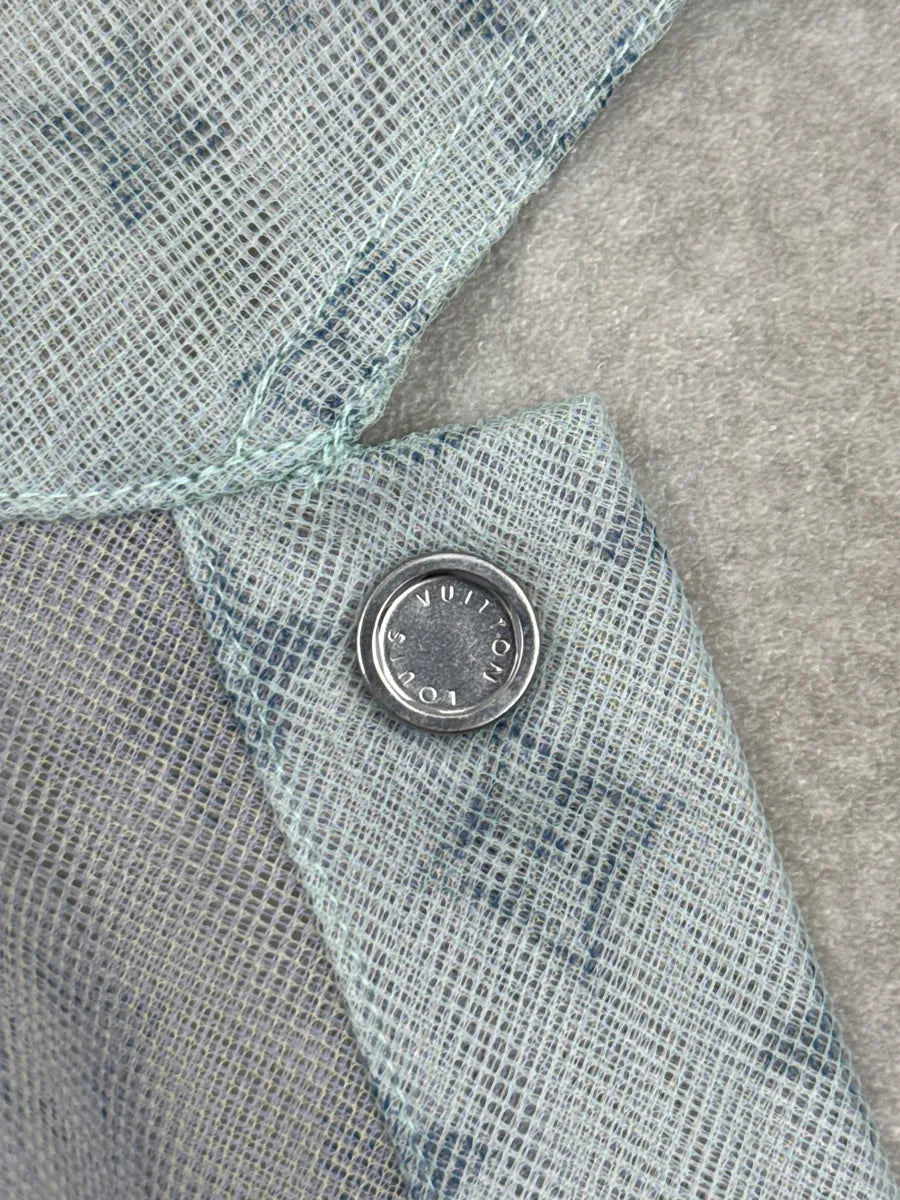 SS2020 Louis Vuitton Light Mint Sheer Mesh Monogram Trucker Jacket by Abloh yVCxEVeS 10