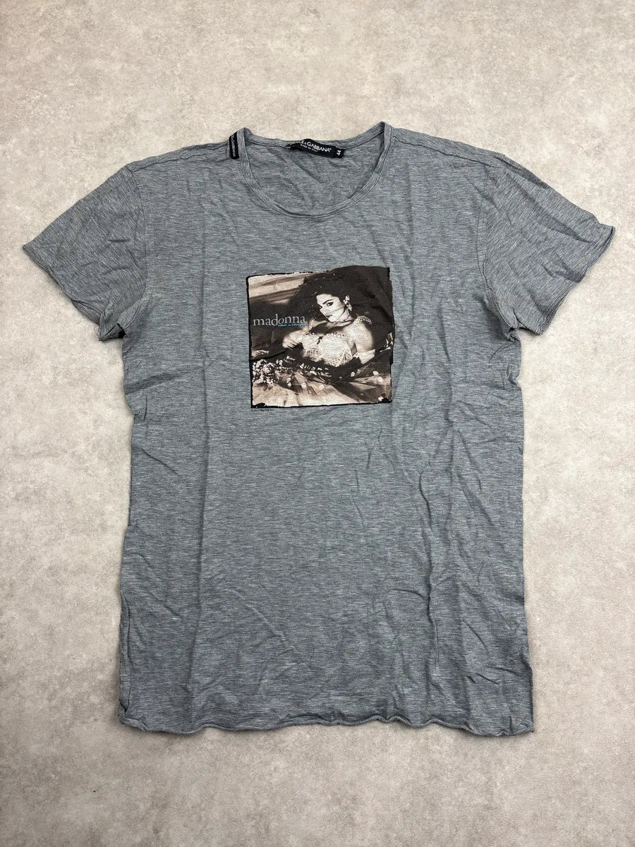 2000s Dolce & Gabbana Grey Madonna Like a Virgin T-Shirt yVJIAWoJ 0