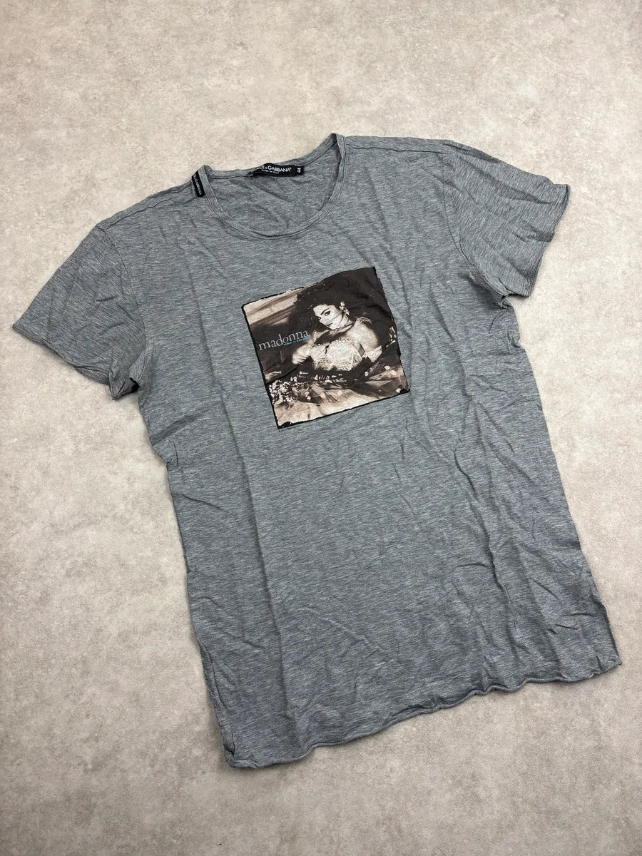 2000s Dolce & Gabbana Grey Madonna Like a Virgin T-Shirt yVJIAWoJ 3