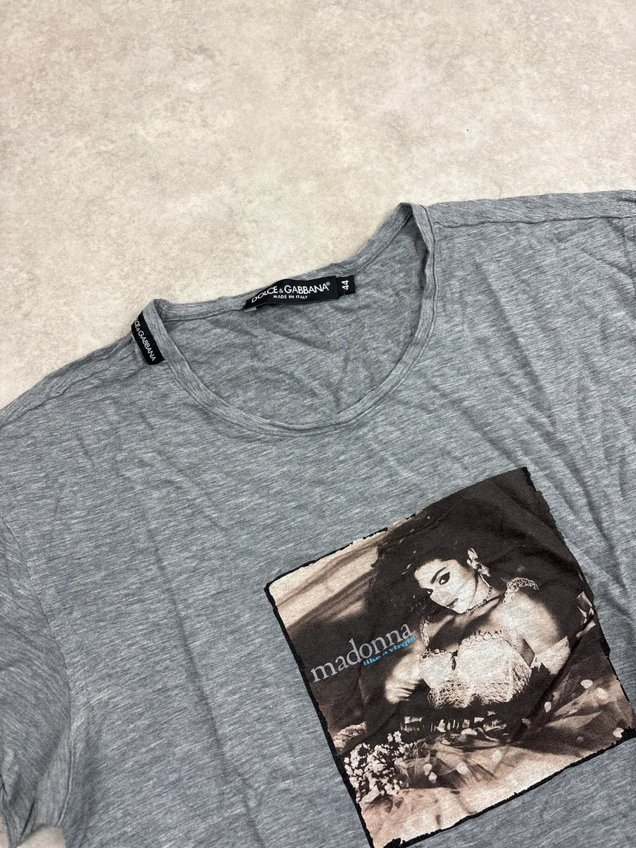 2000s Dolce & Gabbana Grey Madonna Like a Virgin T-Shirt yVJIAWoJ 4