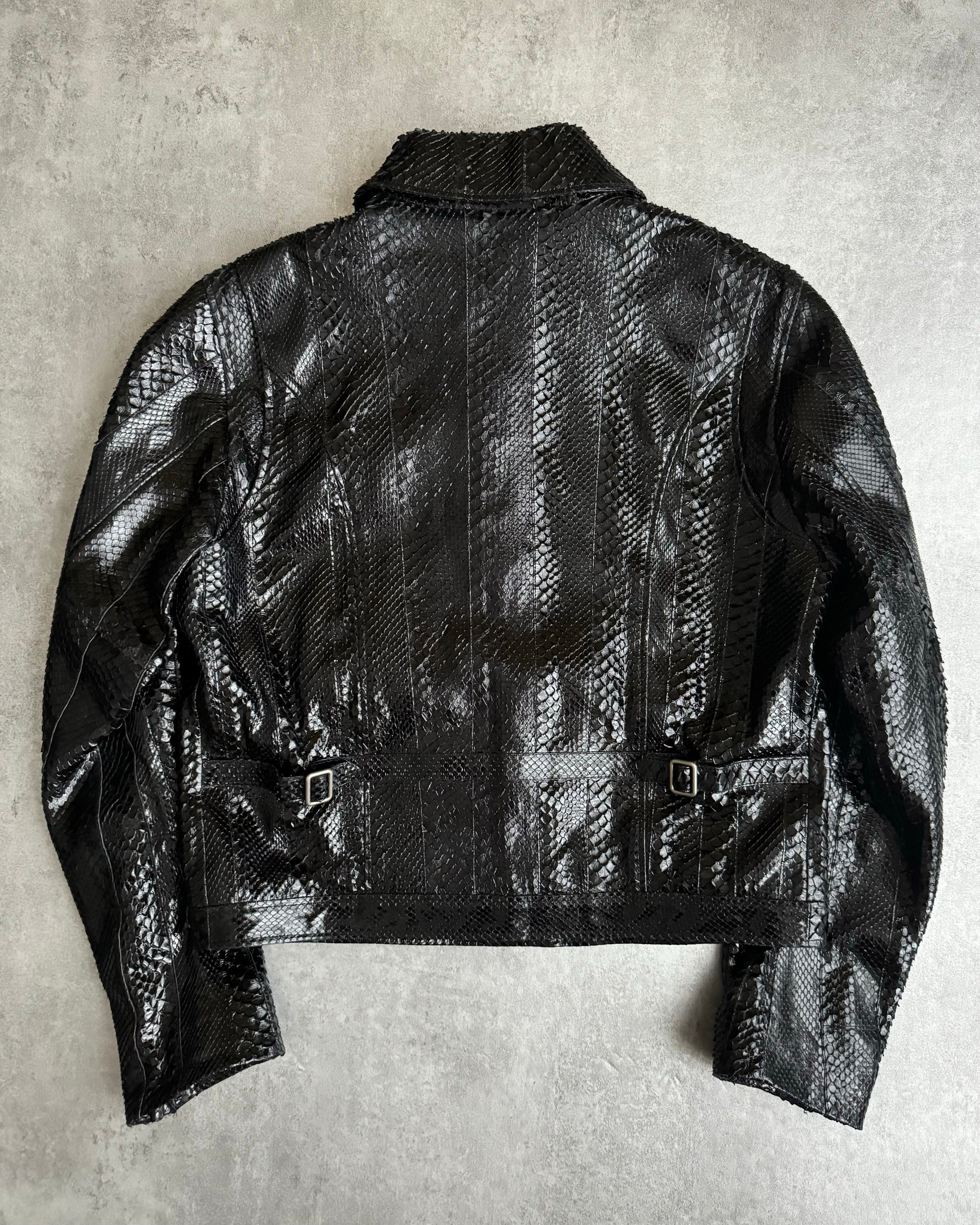 Gucci Black Python Leather Jacket (M) - 2