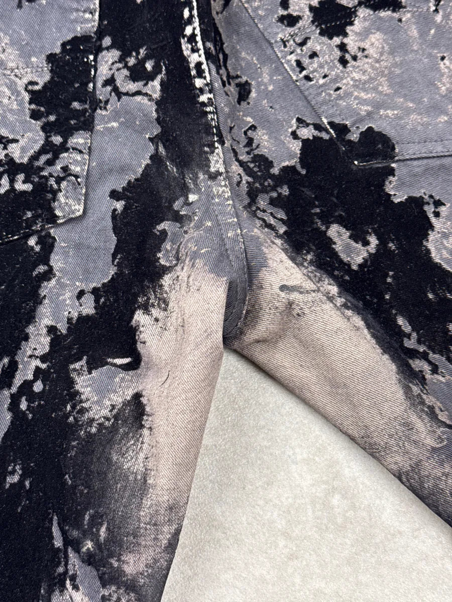 AW2003 Versace Hybrid Velvet Dark Grey Blood Effect Pants yaBtVKzi 16