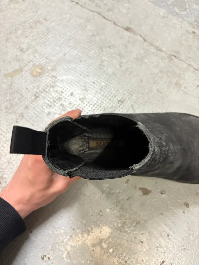 Yeezy Season 6 Black Suede Leather Chelsea Boots (42eu/us8.5) lYHrNSP 8