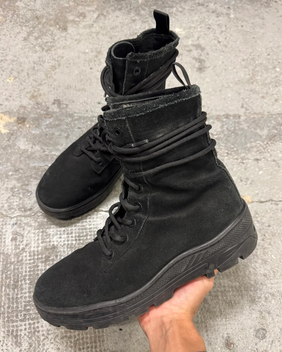 Yeezy Season 6 Black Suede Leather Combat Boots (41eu/us8) qUDvdDW 0