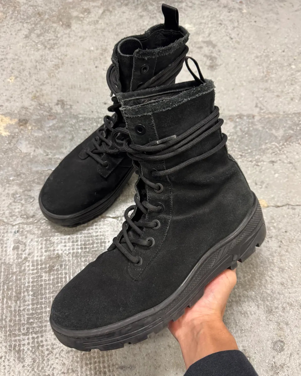 Yeezy Season 6 Black Suede Leather Combat Boots (41eu/us8) qUDvdDW 1