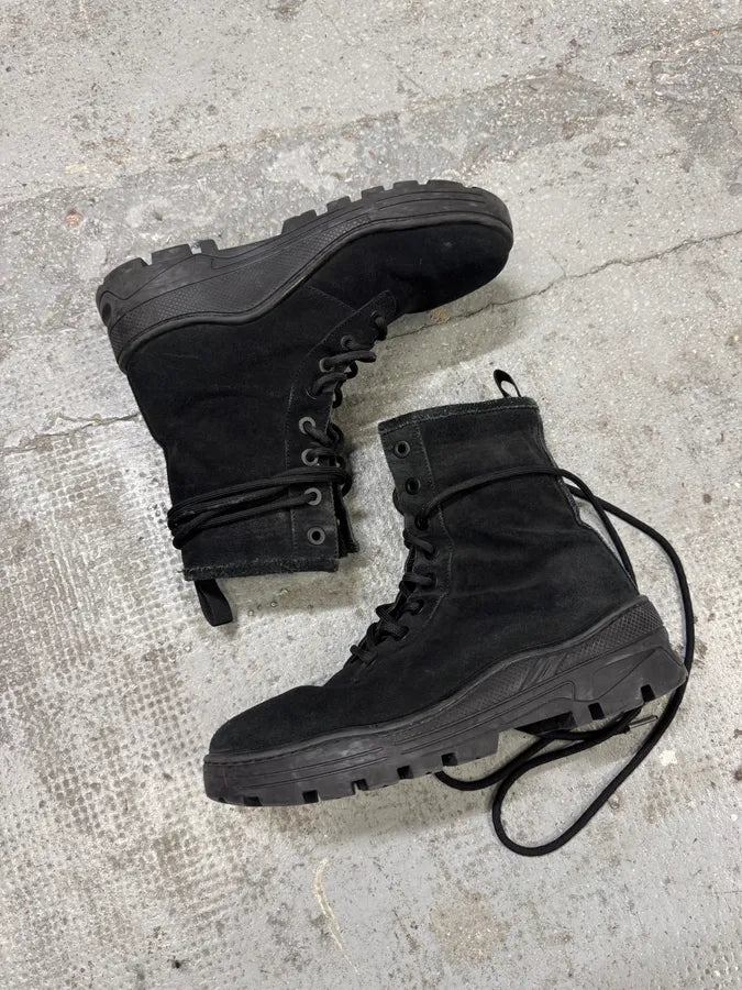 Yeezy Season 6 Black Suede Leather Combat Boots (41eu/us8) qUDvdDW 3