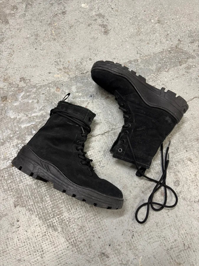 Yeezy Season 6 Black Suede Leather Combat Boots (41eu/us8) qUDvdDW 4