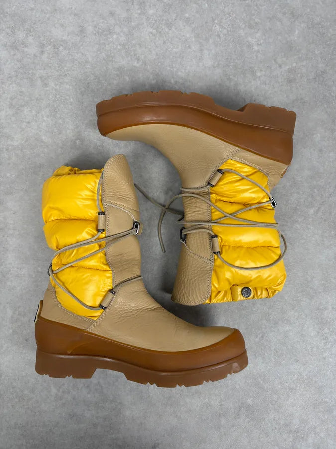 Moncler Yellow Cozy Leather Puffer Ski Boots sOQbMiq 3