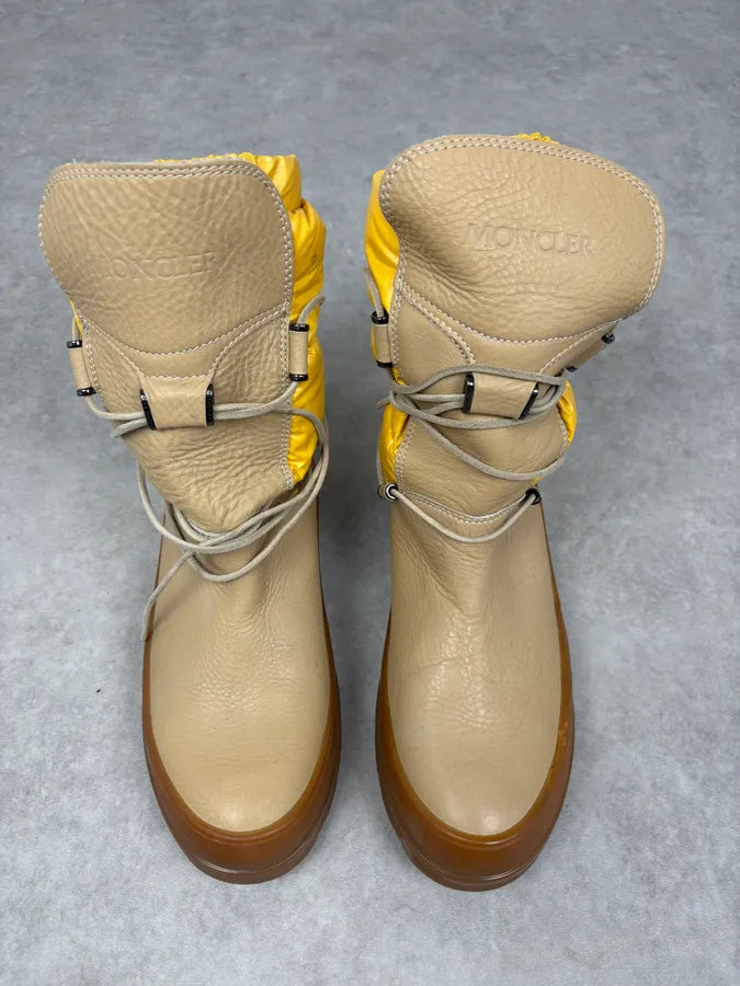 Moncler Yellow Cozy Leather Puffer Ski Boots sOQbMiq 1