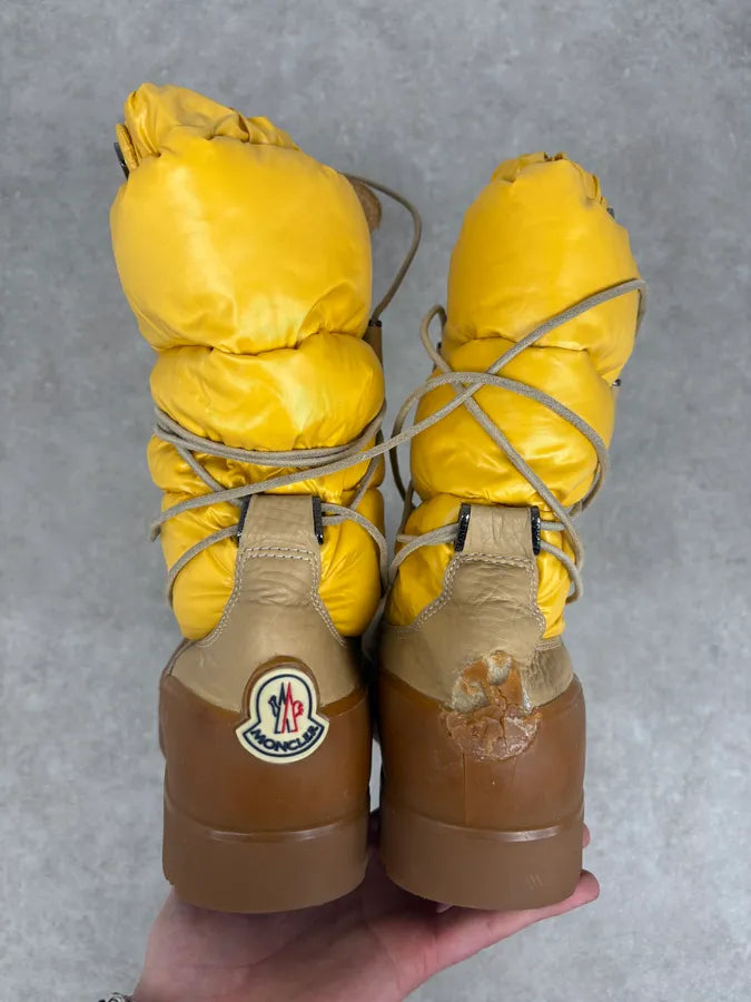 Moncler Yellow Cozy Leather Puffer Ski Boots sOQbMiq 4