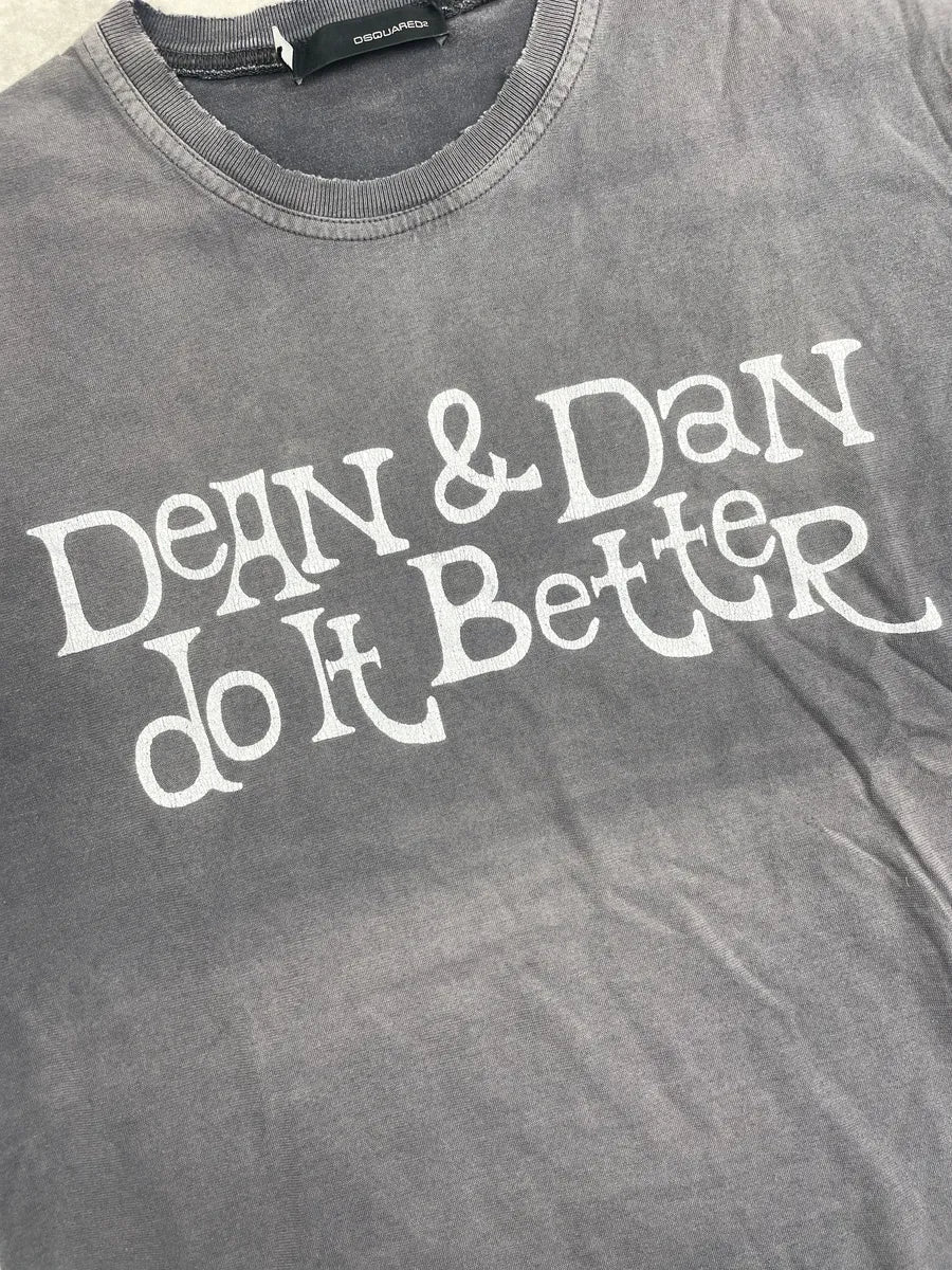 SS2005 Dsquared2 Grey Dean & Dan Slogan Logo T-Shirt yfXYjVJI 5