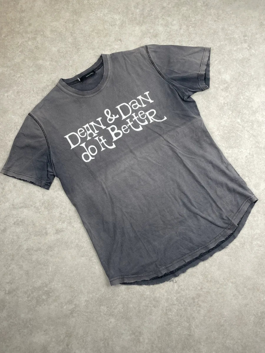 SS2005 Dsquared2 Grey Dean & Dan Slogan Logo T-Shirt yfXYjVJI 3