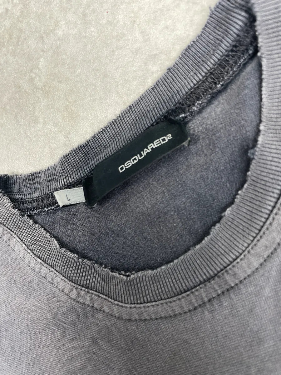 SS2005 Dsquared2 Grey Dean & Dan Slogan Logo T-Shirt yfXYjVJI 7