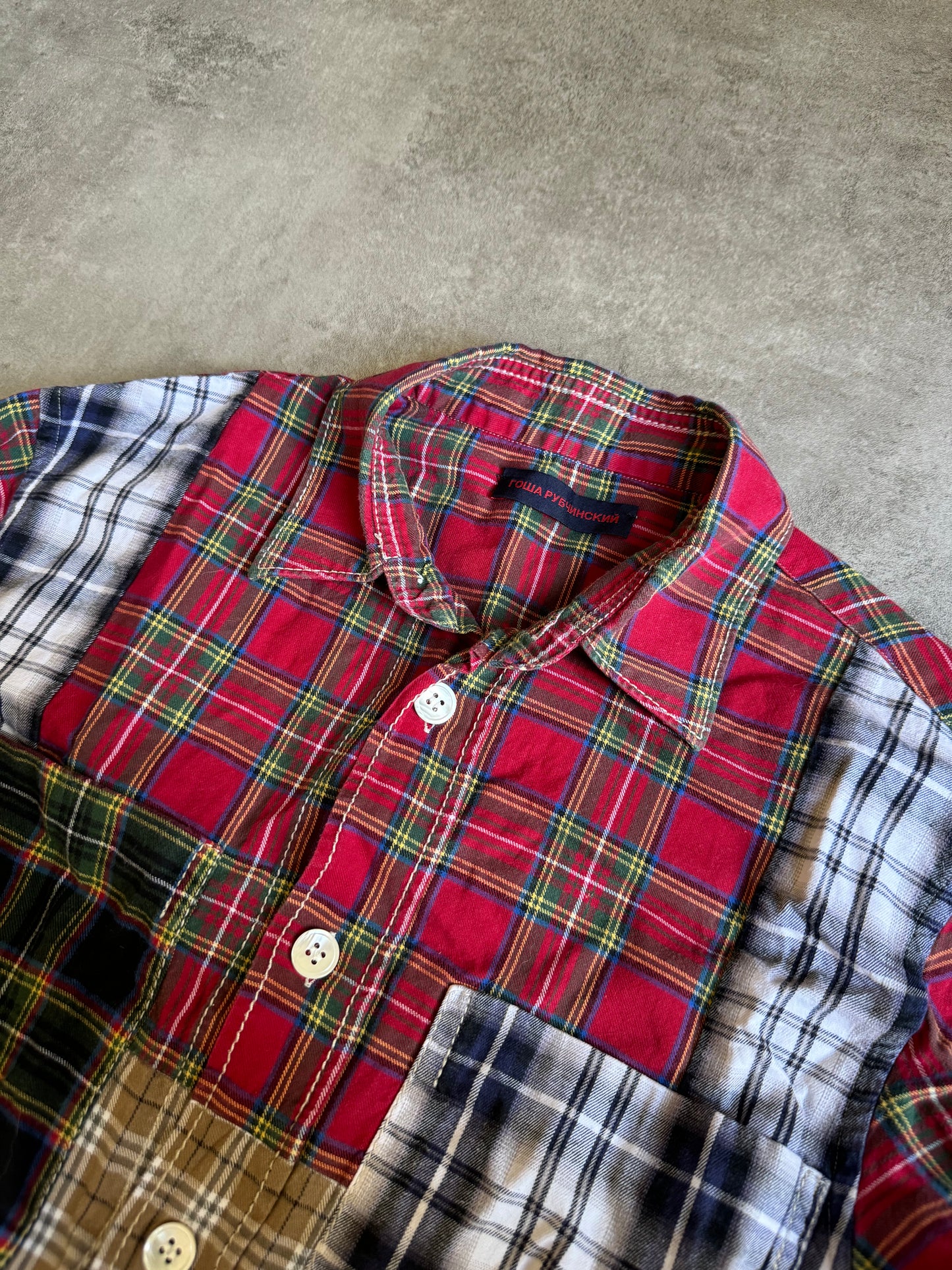 SS2015 Gosha Rubchinskiy Patchowrk Flannel Shirt (S) - 10