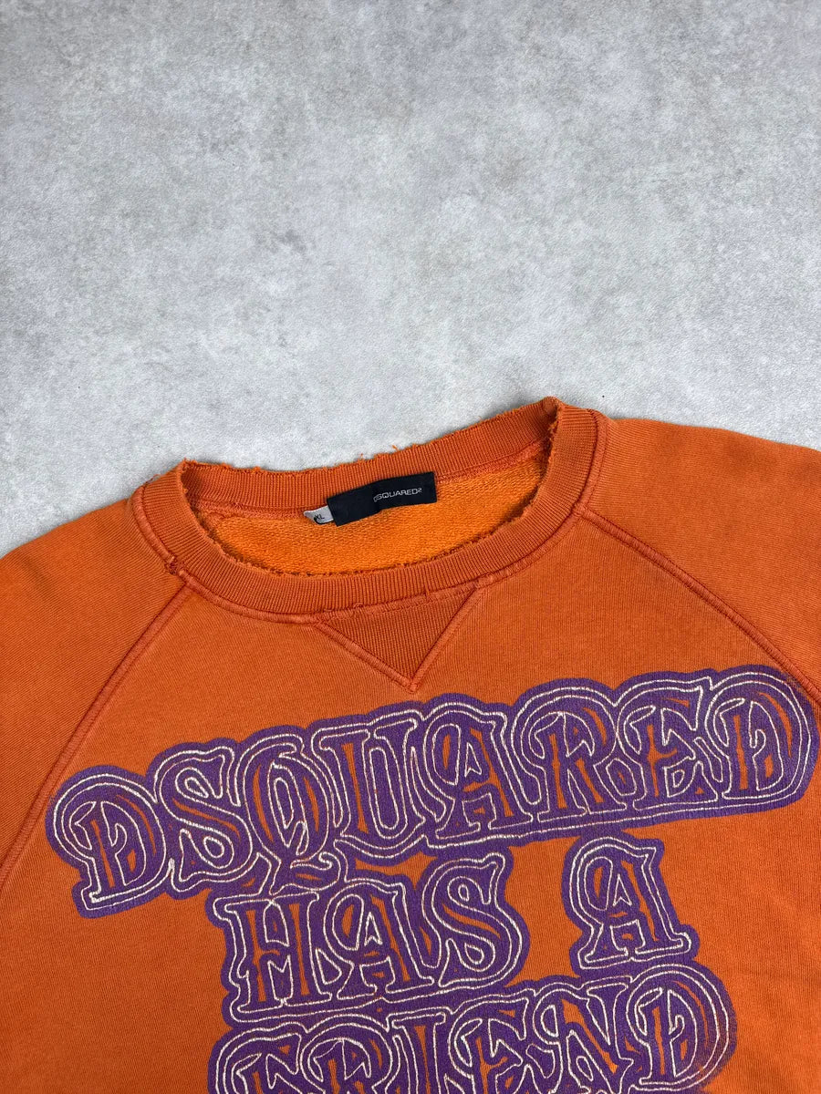AW2005 Dsquared2 Orange Jesus’s Fried Distressed Sweatshirt yoEUcUup 7