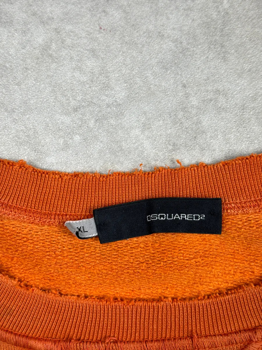 AW2005 Dsquared2 Orange Jesus’s Fried Distressed Sweatshirt yoEUcUup 10