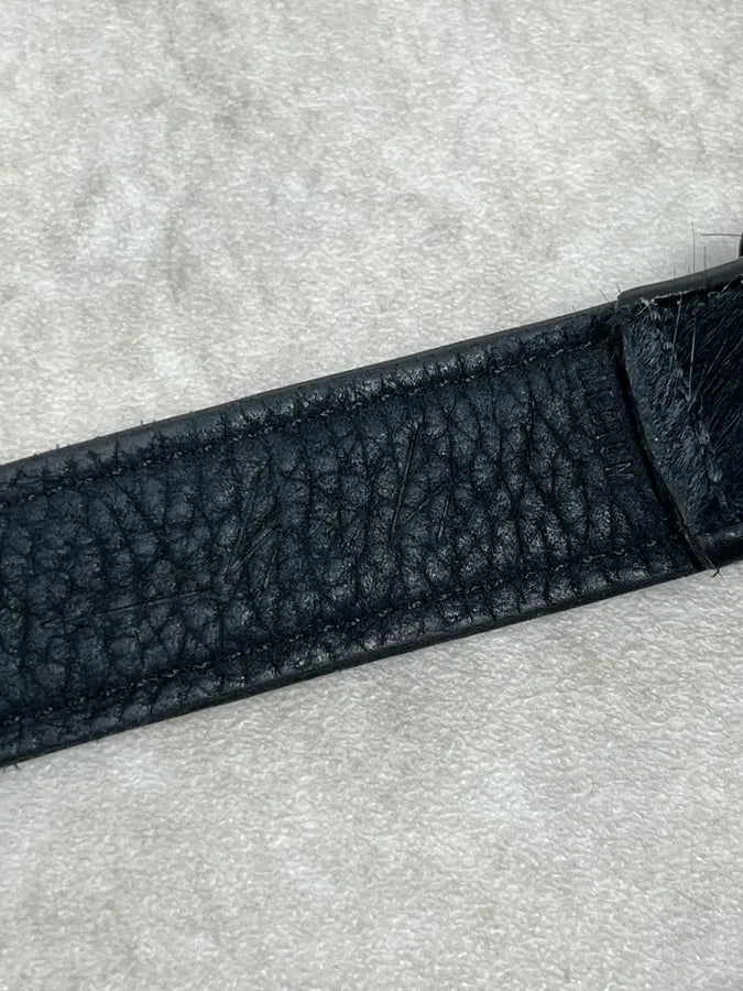 Yohji Yamamoto Cowhide Fur Black Leather Belt xrSFAnr 6