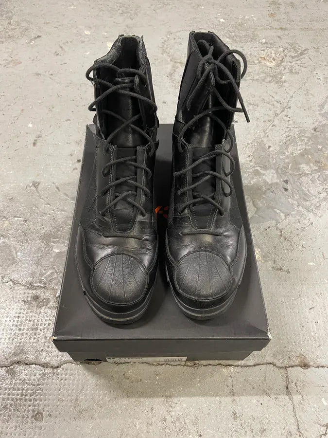 Yohji Yamamoto Y3 Adidas Black Leather Superstar Boots (40eu/us7) 1