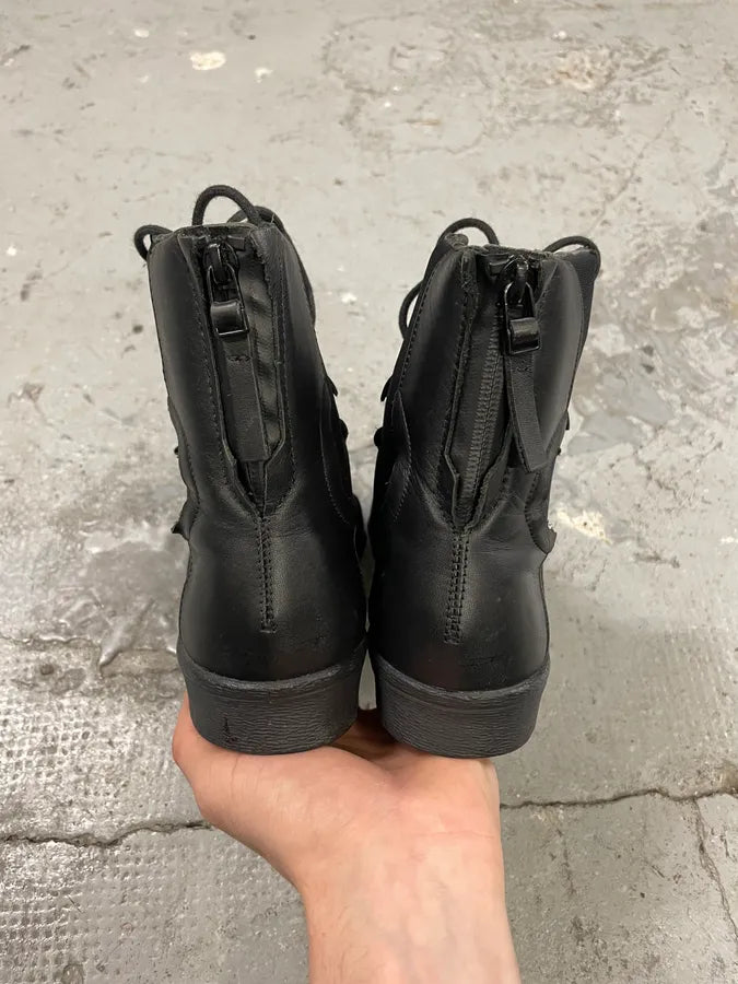 Yohji Yamamoto Y3 Adidas Black Leather Superstar Boots (40eu/us7) 6