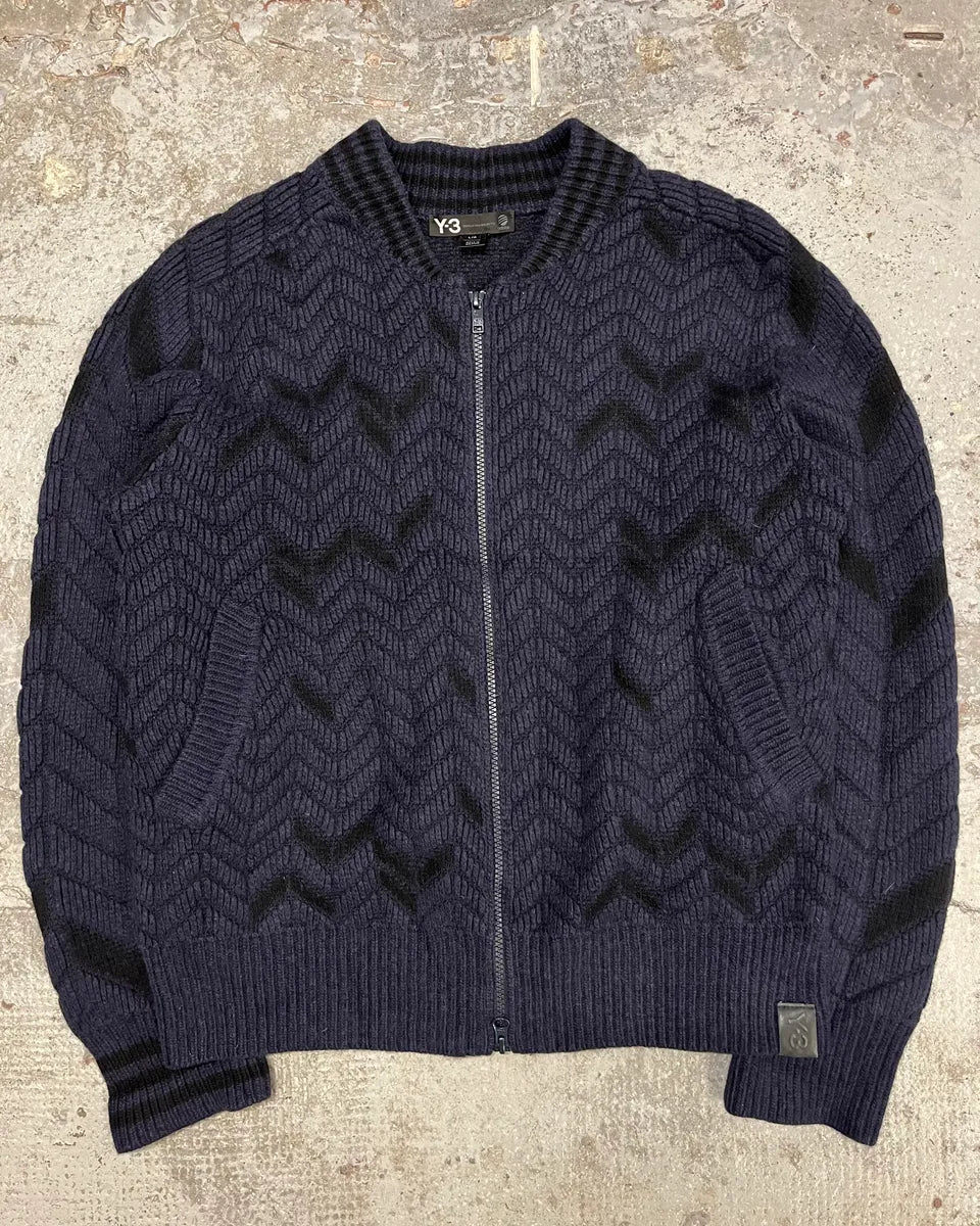 Yohji Yamamoto Y3 Navy Full Zip Cardigan epnNAZV 0