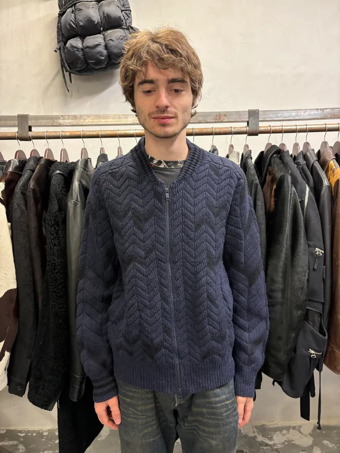 Yohji Yamamoto Y3 Navy Full Zip Cardigan (M/L) epnNAZV 1