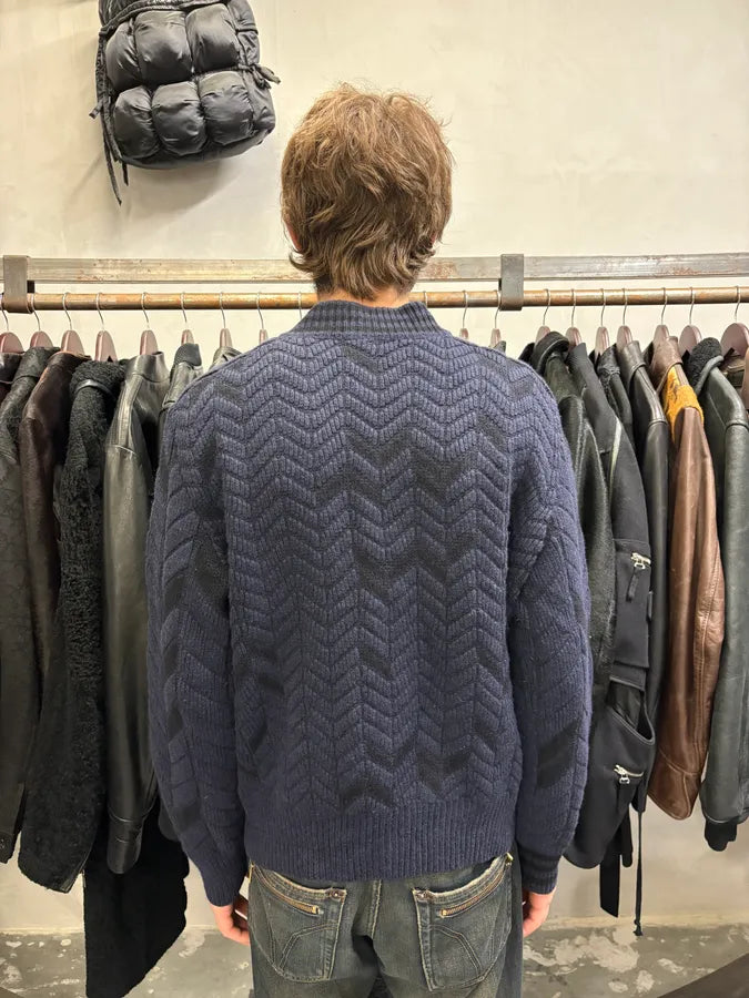 Yohji Yamamoto Y3 Navy Full Zip Cardigan (M/L) epnNAZV 2