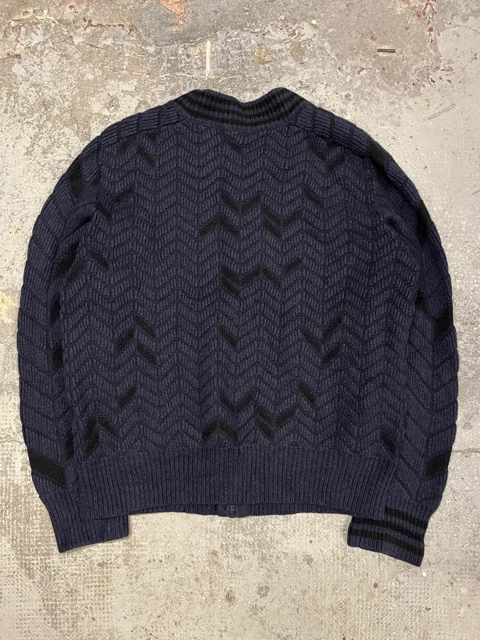 Yohji Yamamoto Y3 Navy Full Zip Cardigan (M/L) epnNAZV 5
