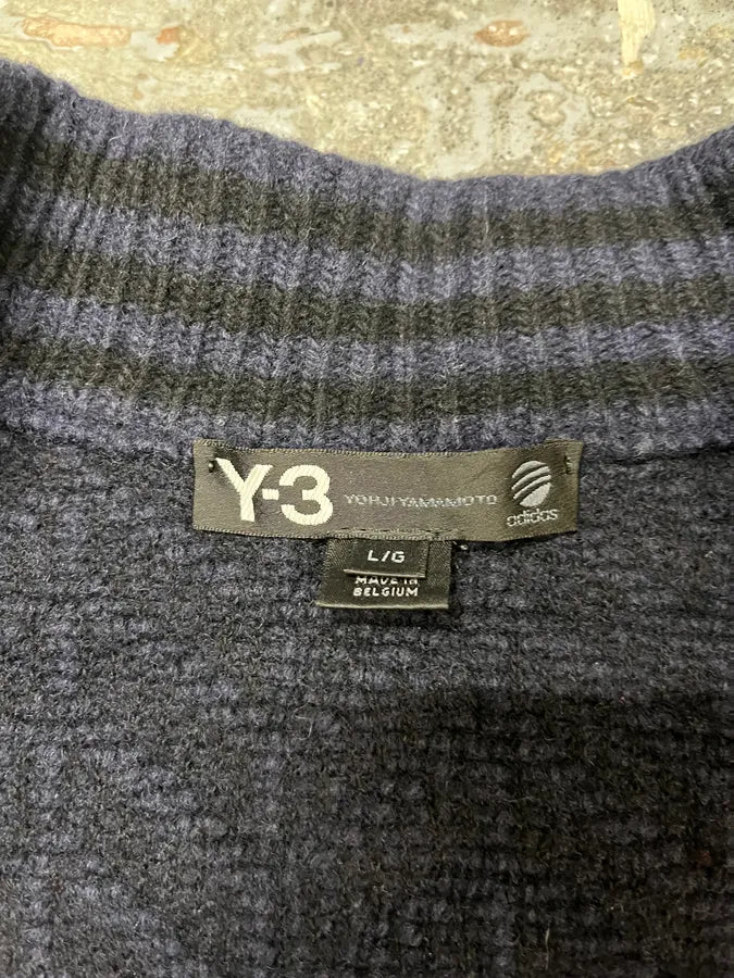 Yohji Yamamoto Y3 Navy Full Zip Cardigan (M/L) epnNAZV 7