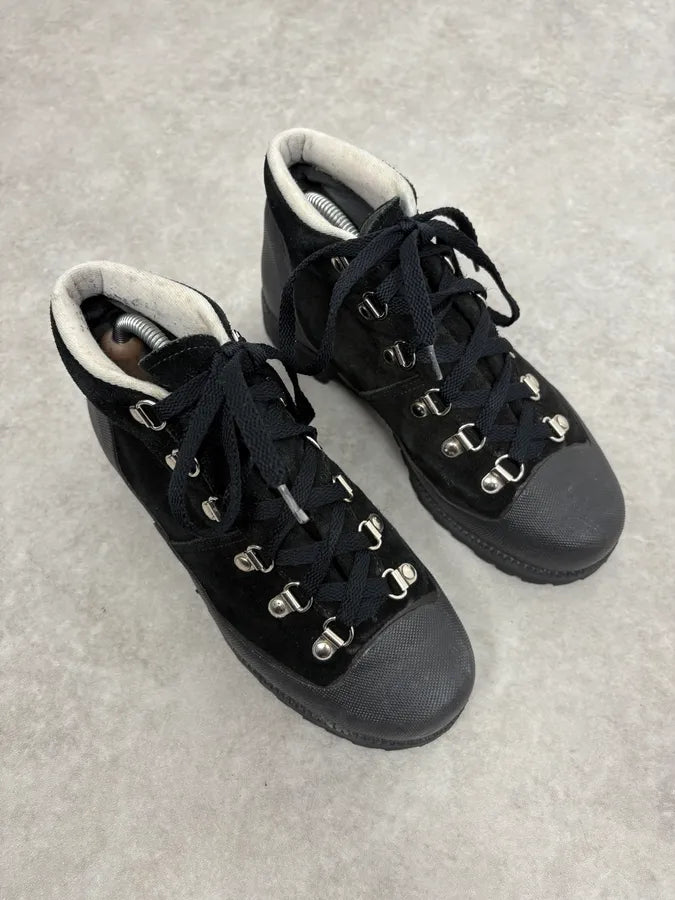 Yohji Yamamoto Y’s Black Suede Hiking Boots dFTNUVE 3