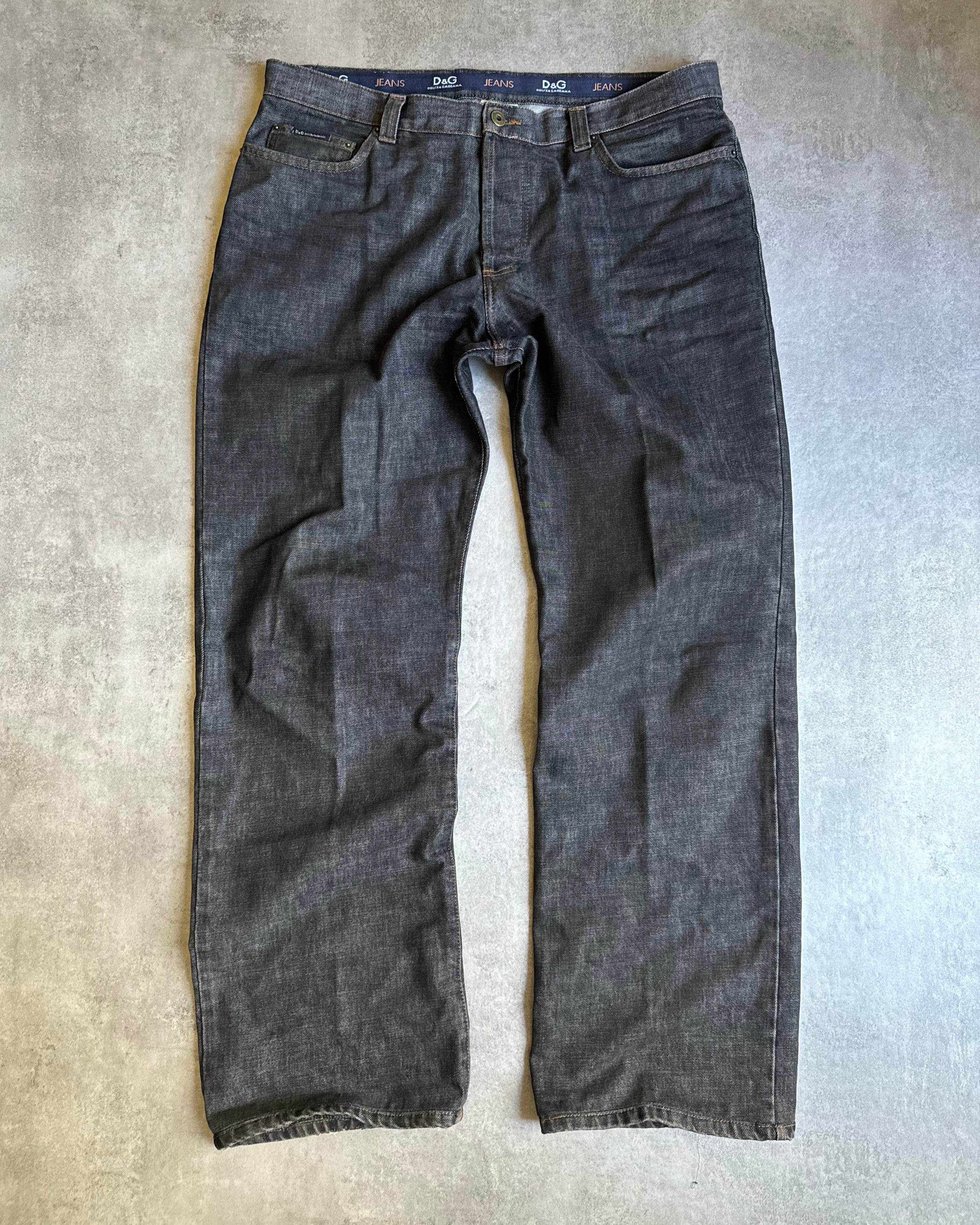 AW2003 Dolce & Gabbana Grey Straight Relaxed Denim Jeans (XL) - 1