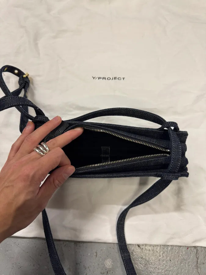 Y/Project Accordion Navy Blue Denim Bag LLgFDWP 4