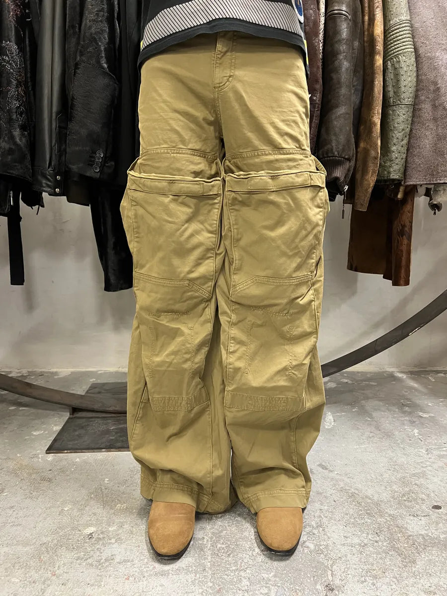 Y/Project Avant-Garde Beige Carpenter Flared Pants (XS/S) 0