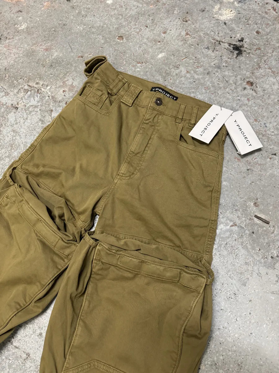 Y/Project Avant-Garde Beige Carpenter Flared Pants (XS/S) 6