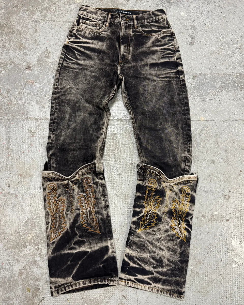 Y/Project Black Bleached Cowboy Jeans (S/M) rVFYYUK 0