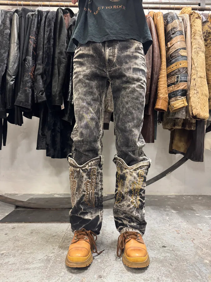 Y/Project Black Bleached Cowboy Jeans (S/M) rVFYYUK 1