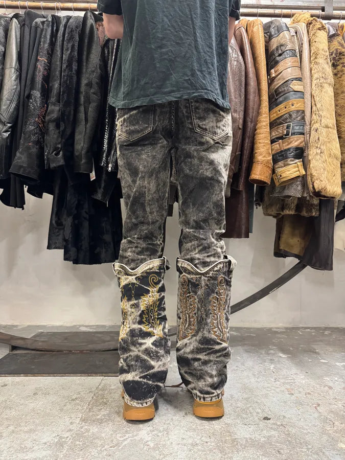 Y/Project Black Bleached Cowboy Jeans (S/M) rVFYYUK 4