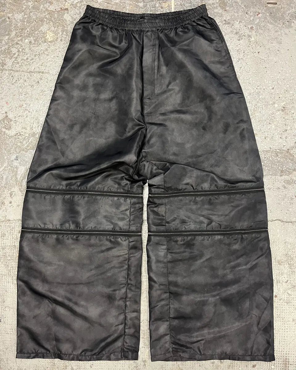 Y/Project Black Nylon Zip Baggy Pants (M/L) DATtzpg 0