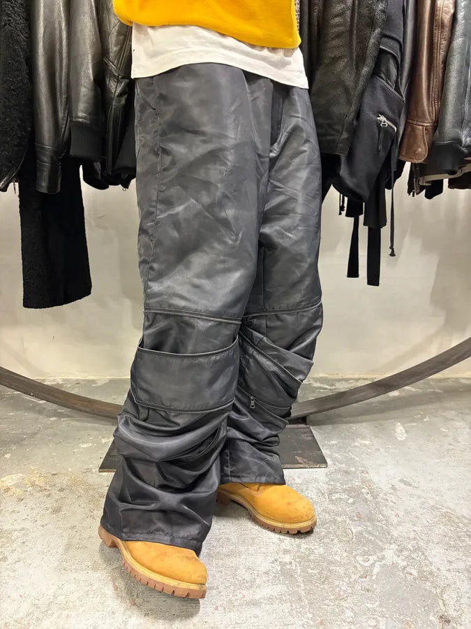 Y/Project Black Nylon Zip Baggy Pants (M/L) DATtzpg 3