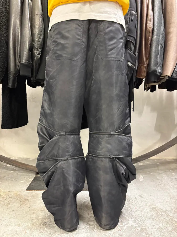 Y/Project Black Nylon Zip Baggy Pants (M/L) DATtzpg 4