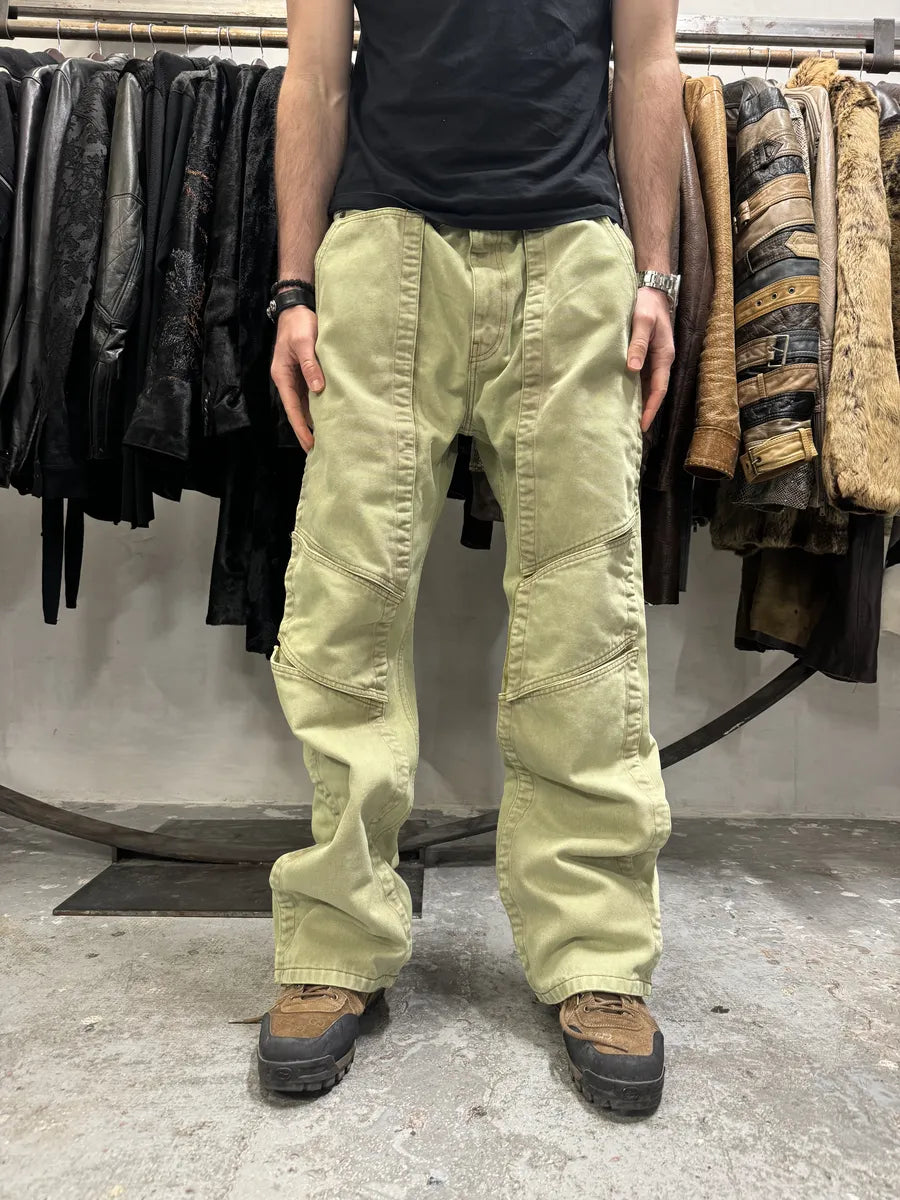 Y/Project Panelled Velcro Relaxed Green Jeans (L) rZpNYVL 0