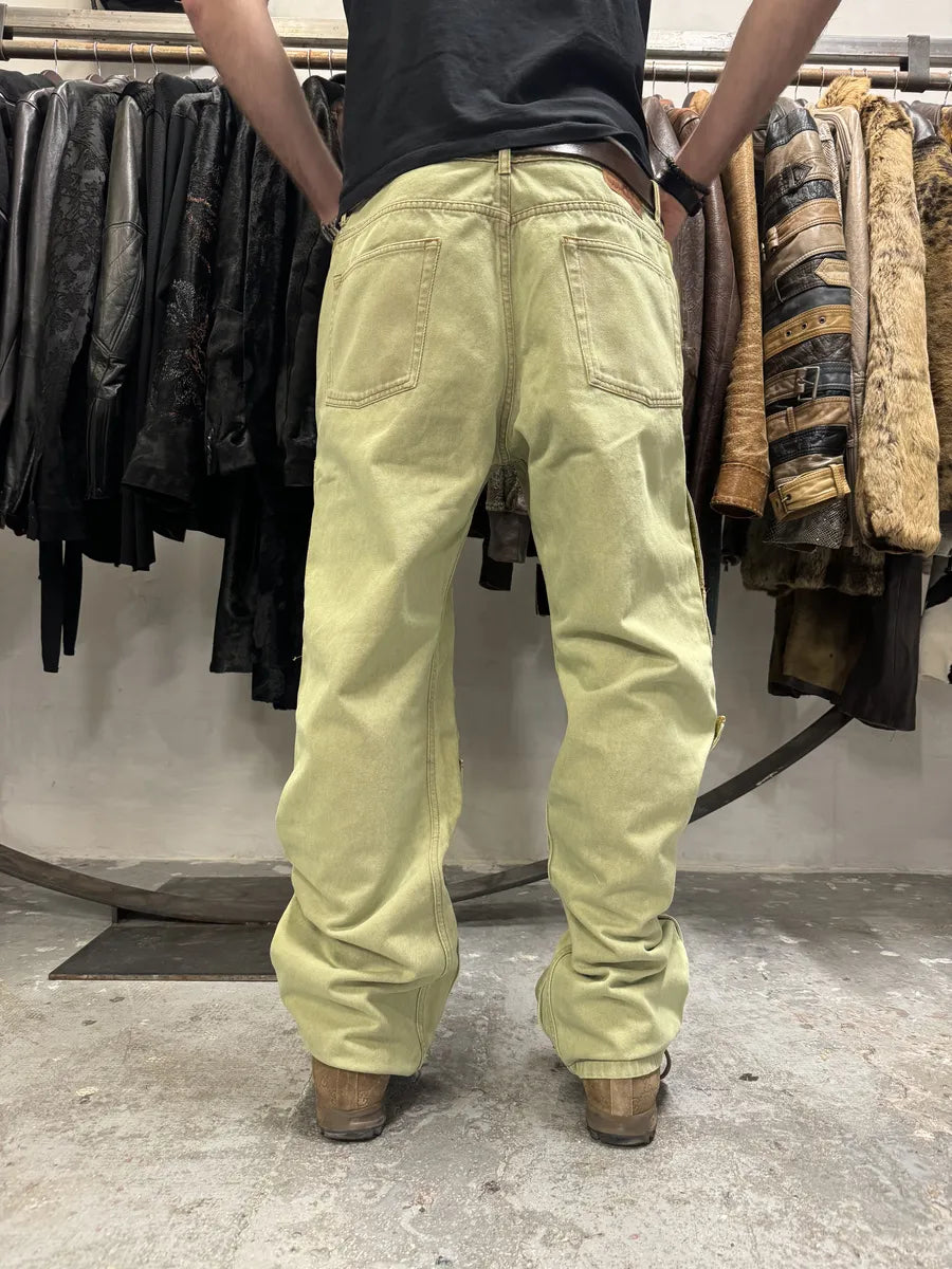 Y/Project Panelled Velcro Relaxed Green Jeans (L) rZpNYVL 2