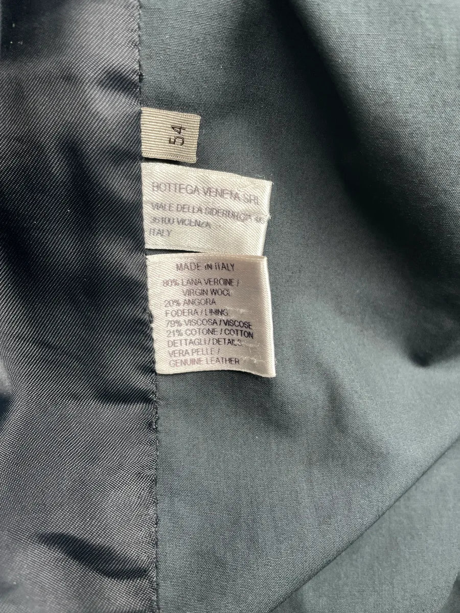 Bottega Veneta Black Wool Leather-Trim Officer Jacket yqTdcfRr 10