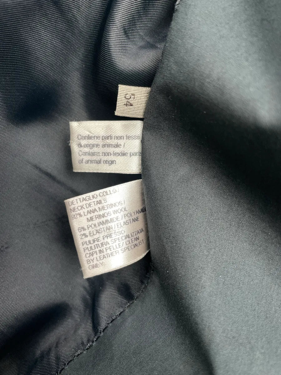 Bottega Veneta Black Wool Leather-Trim Officer Jacket yqTdcfRr 11