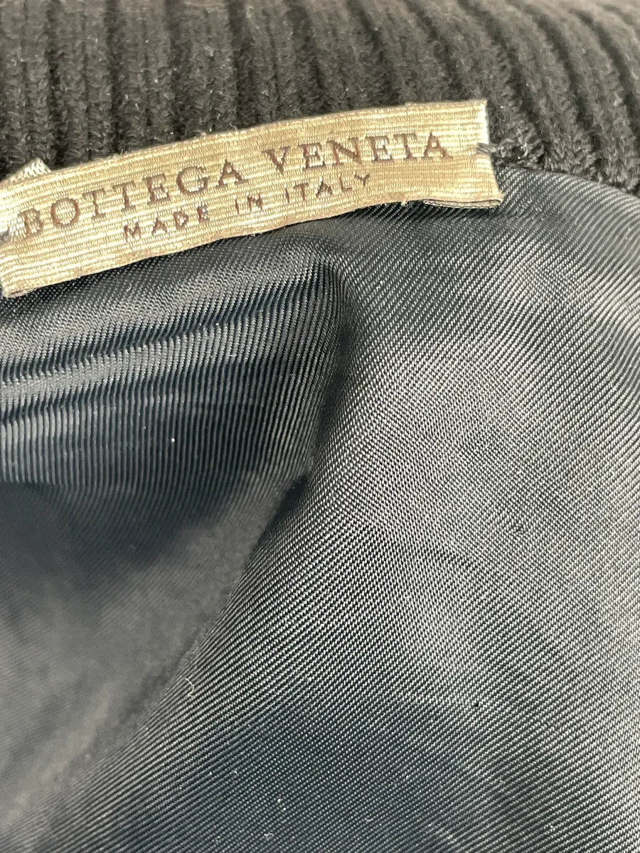 Bottega Veneta Black Wool Leather-Trim Officer Jacket yqTdcfRr 12