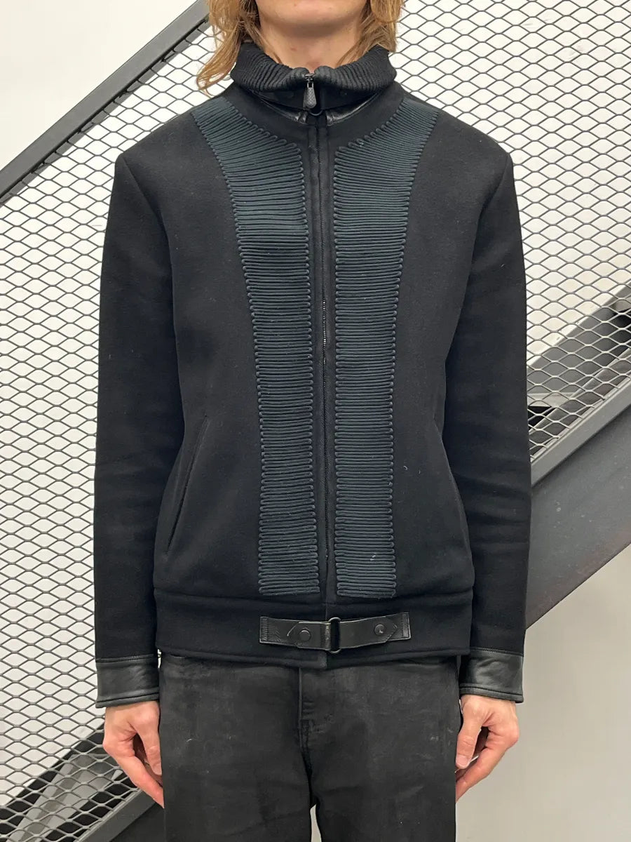 Bottega Veneta Black Wool Leather-Trim Officer Jacket yqTdcfRr 1
