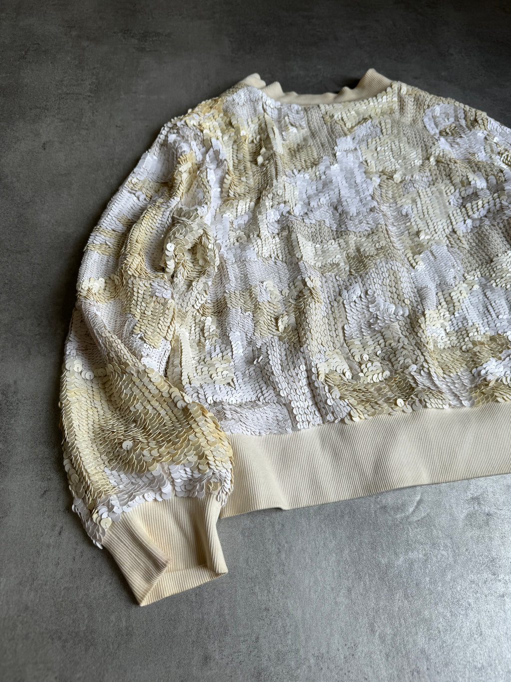 SS2007 Dries Van Noten Sequin Creamy Bomber Jacket (S) - 6