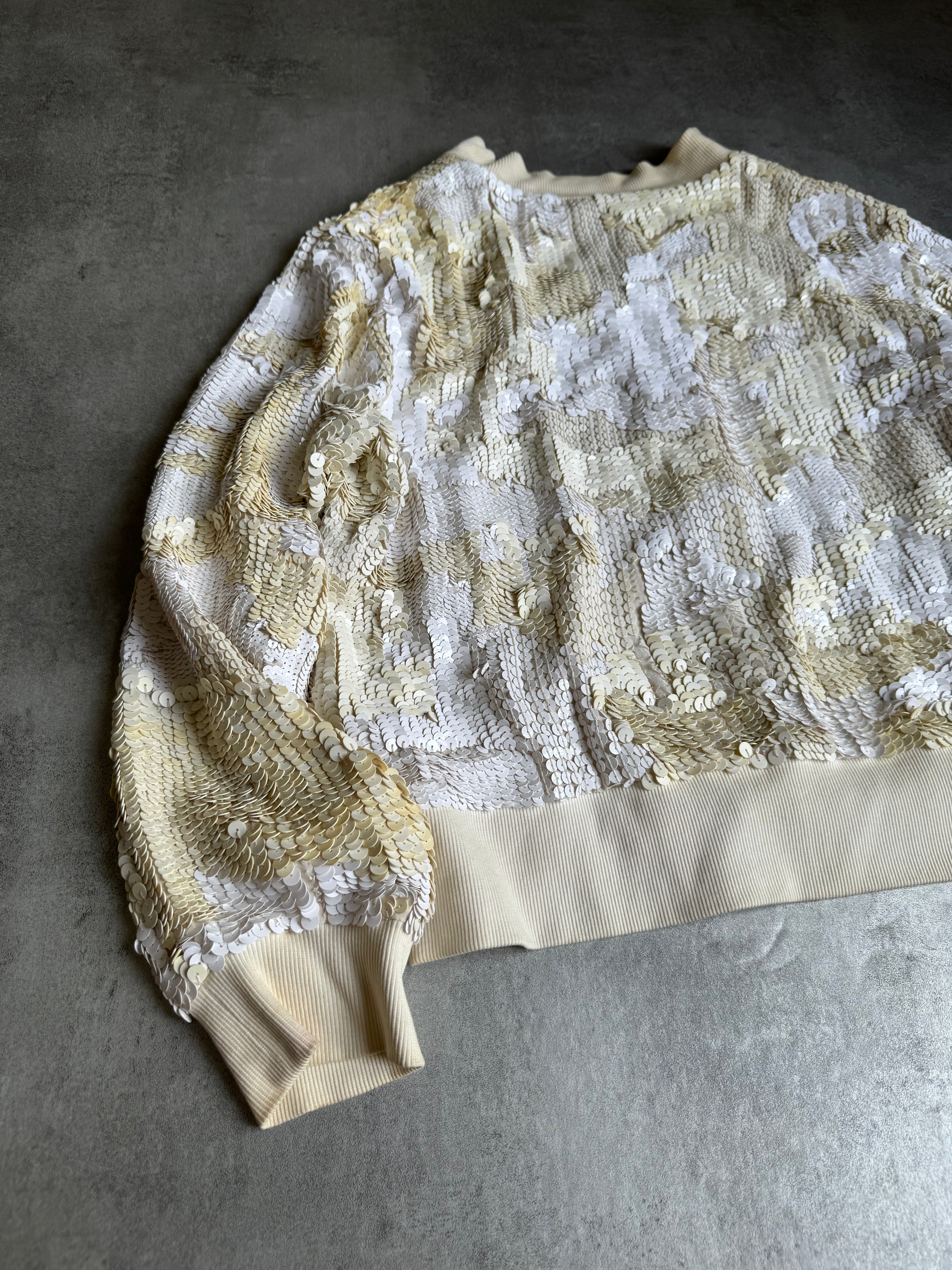 SS2007 Dries Van Noten Sequin Creamy Bomber Jacket (S) - 6