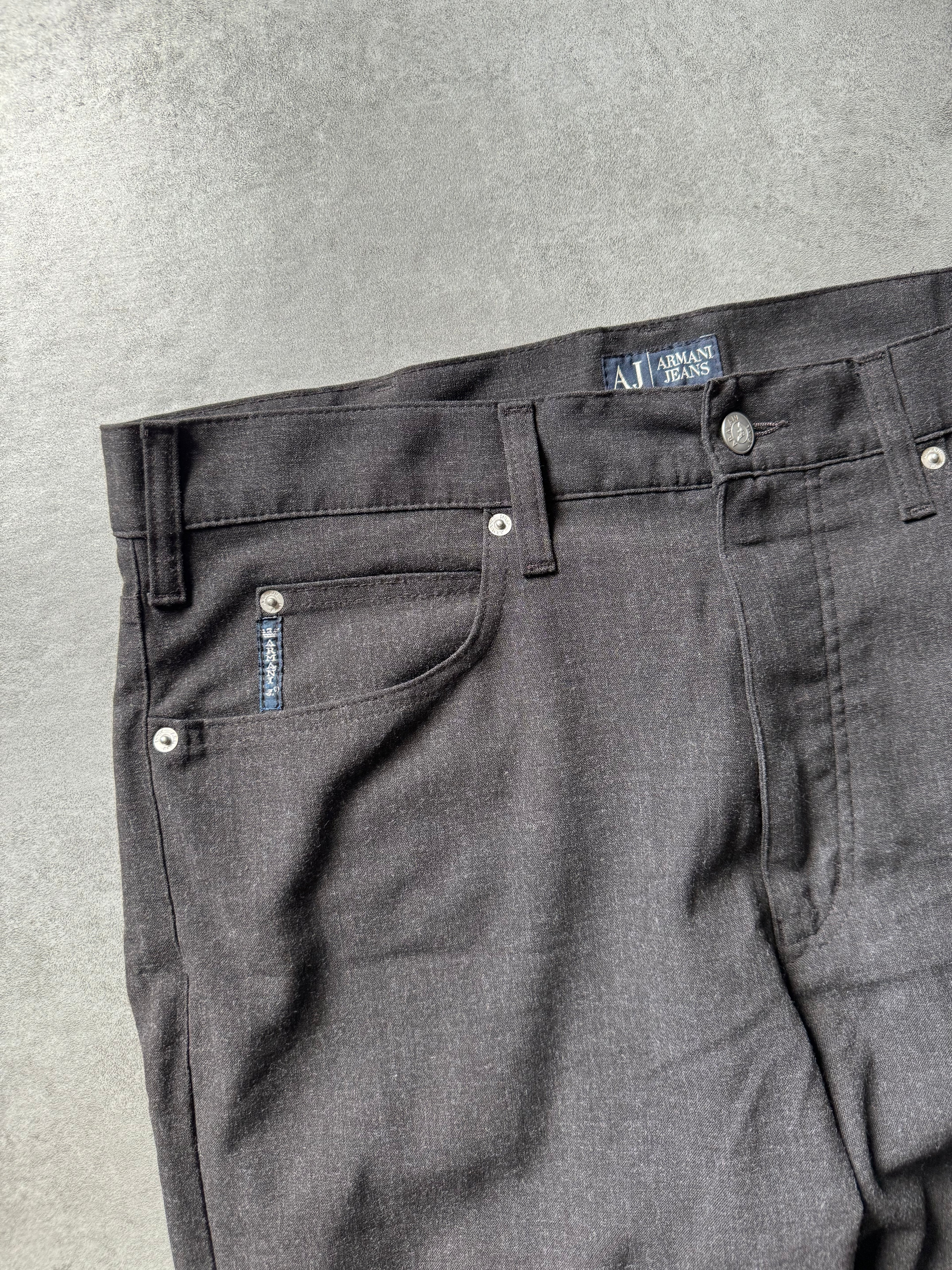 2000s Armani Anthracite Cozy Pants   (XL) - 8